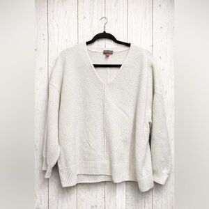 Vince Camuto Cream V-Neck Sweater